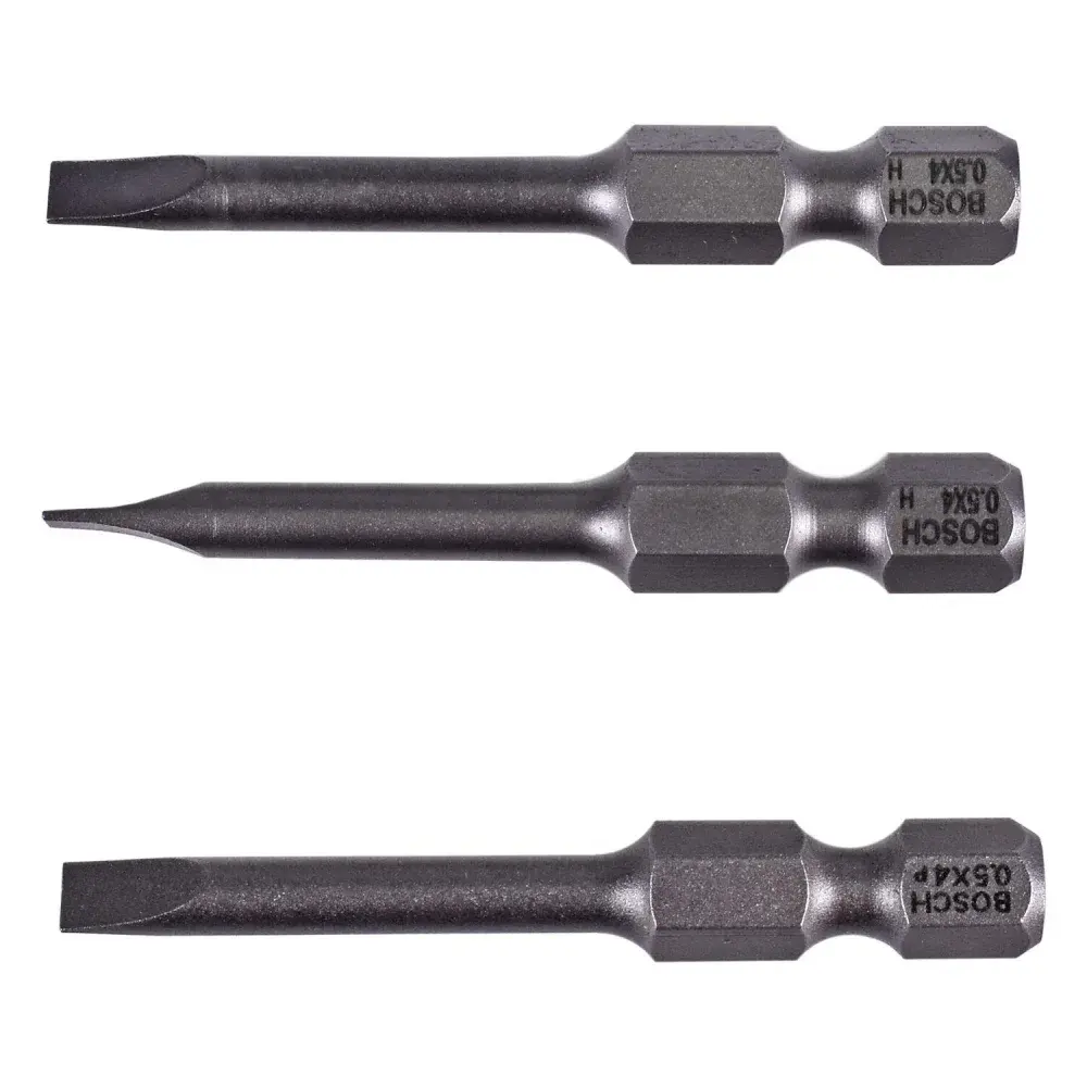 Kit ponta bits fenda sext. 1/4" extra hard 0,5X4,0MM Bosch 3 pçs — fotografia 2