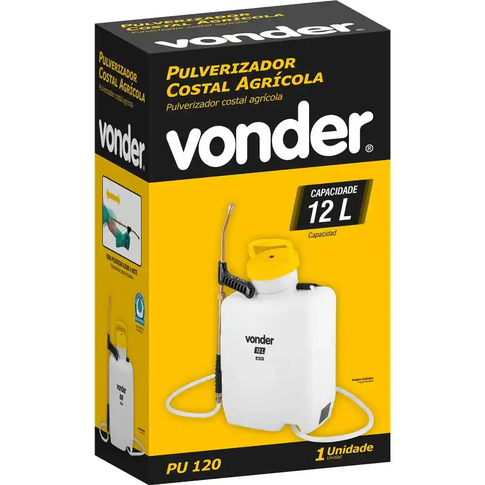 Pulverizador Costal Agrícola 12 Litros tipo Trombone PU-120 VONDER — fotografia 3
