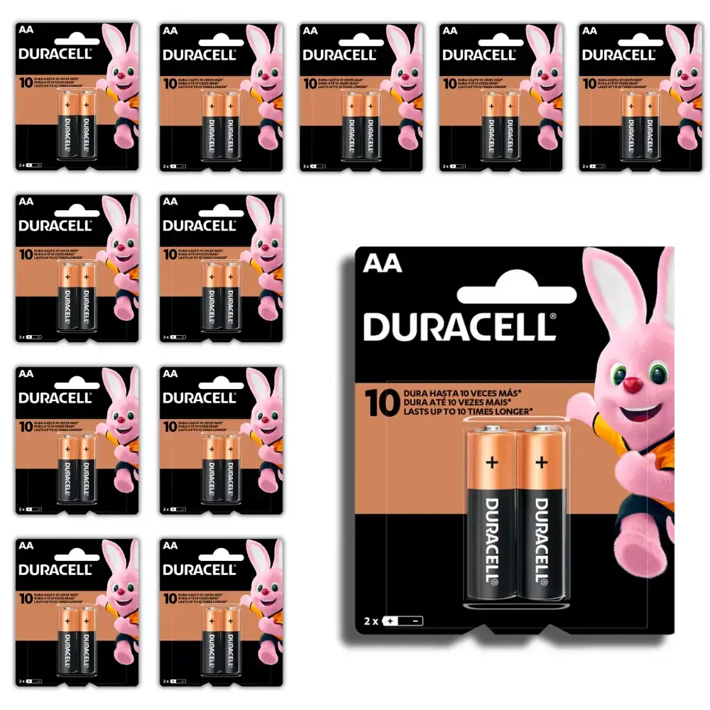 Pilha Palito AA-2 Alcalina 2 Peças kit com 12 Cartelas DURACELL