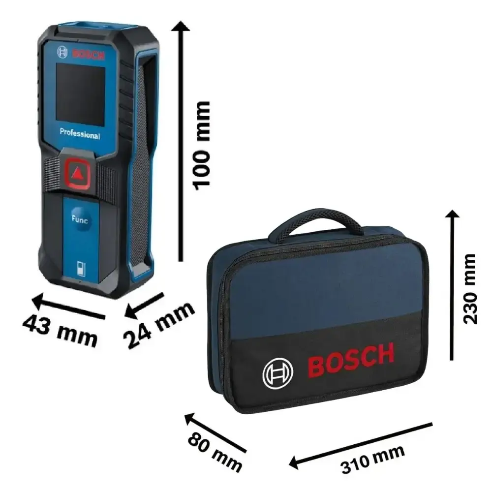 Medidor de distância trena a laser GLM 25-23 com bolsa para ferramentas mini 12POL Bosch — fotografia 3