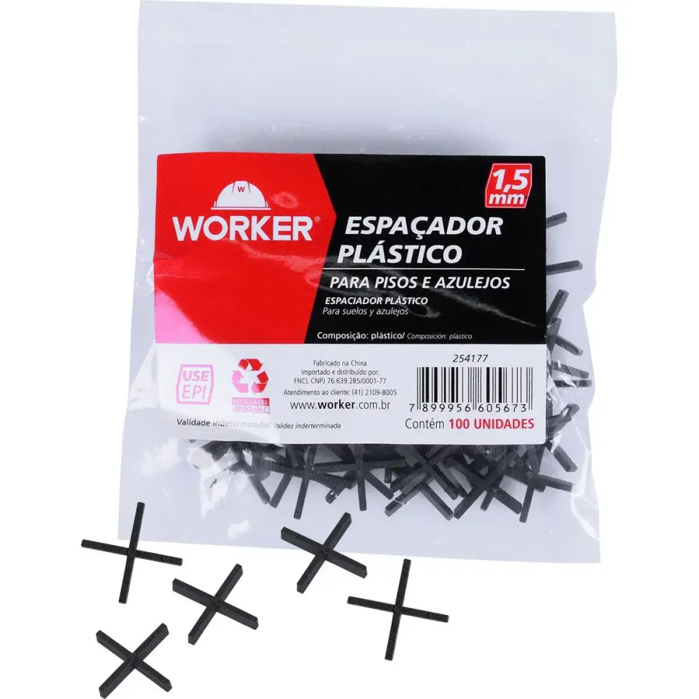 Espaçador azulejo 1.5 mm 100 peç Worker — fotografia de referência