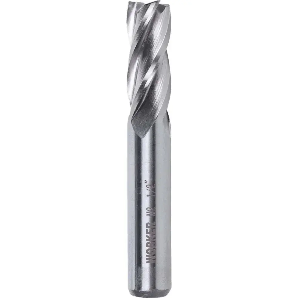 Fresa de topo reto aço rápido 1/2” haste 1/2” Worker — fotografia 6