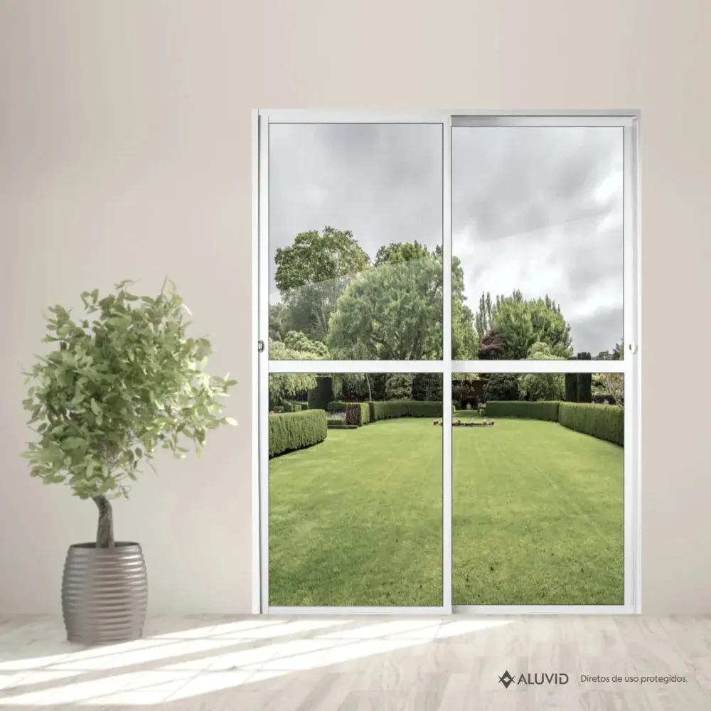 Porta balcão spp em alumínio br 2 folhas vl 210X160CM Aluvid — fotografia 6