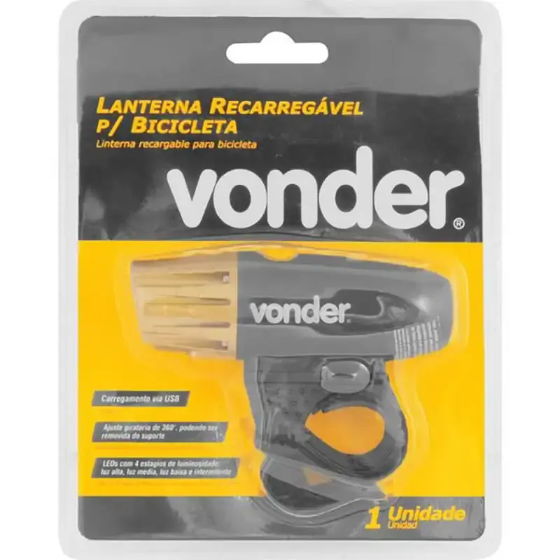 Lanterna LED recarregável para bike frontal Vonder — fotografia 4