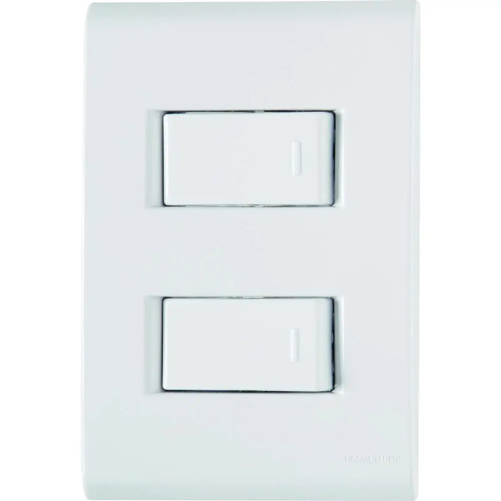 Conjunto 4X2 2 interruptores paralelos branco Tramontina — fotografia de referência