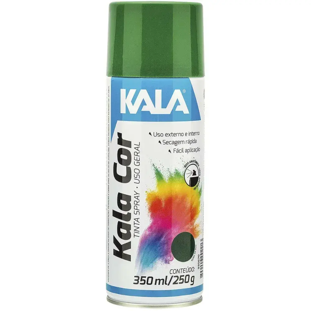 Tinta spray uso geral verde escuro 350ML Kala — fotografia 2