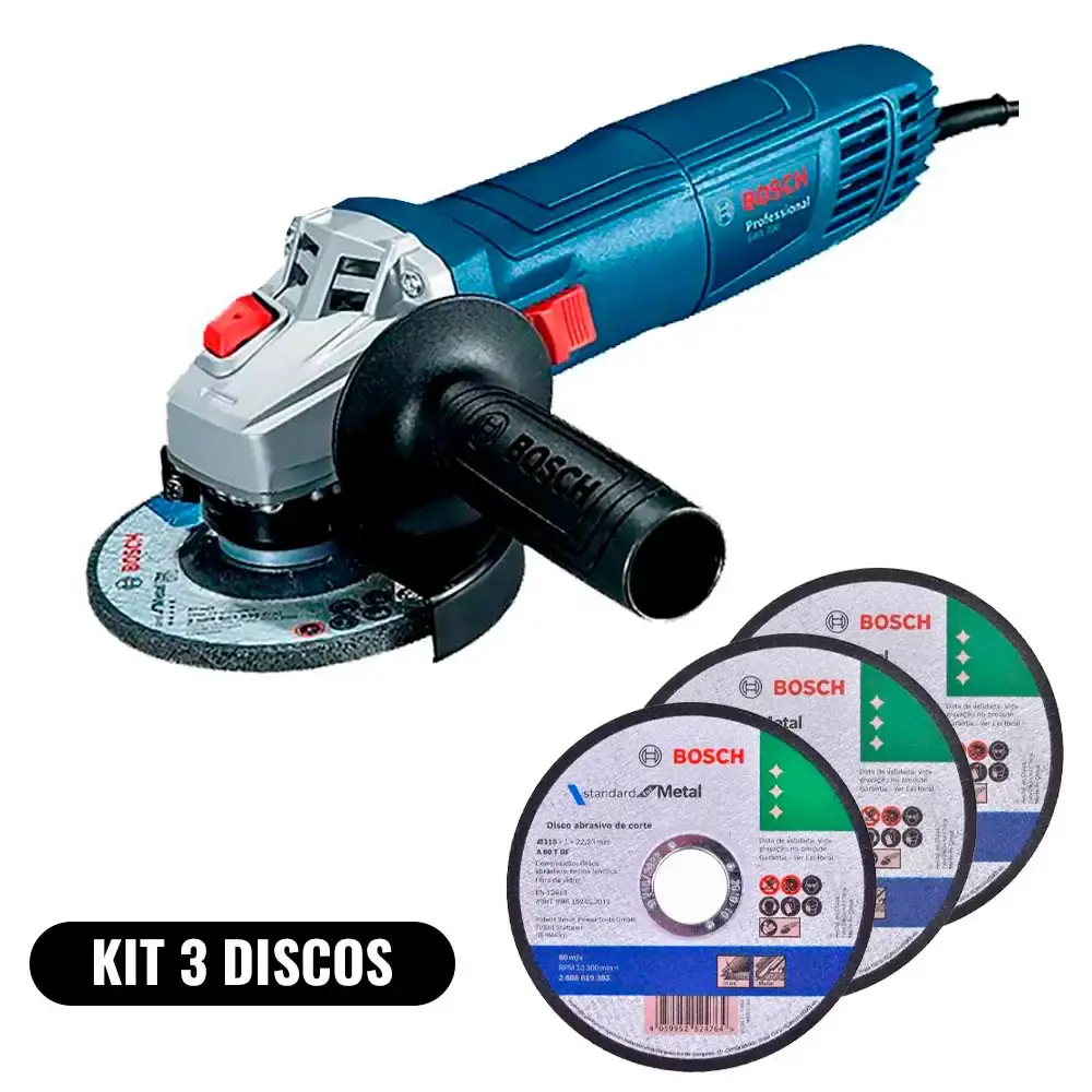Kit Esmerilhadeira Angular 4.1/2 POL 700W GWS 700 + Disco de Corte 4.1/2POL 115 mm X 1.0 mm 220 V Bosch — fotografia de referência