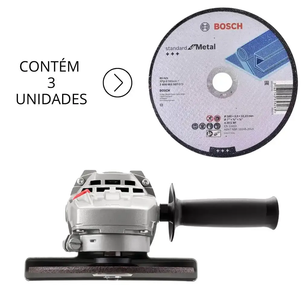 Esmerilhadeira angular 7 POL 2200W com 3 discos de corte 7 POL standard Bosch 110 V — fotografia 2