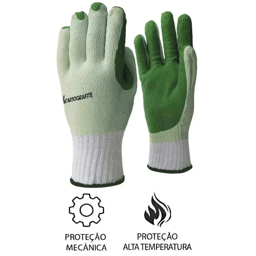 Luva de proteção industrial super grip com 12 pares Carbografite — fotografia 3