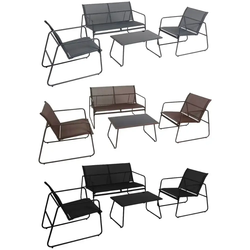 Conjunto de mesa e 3 cadeiras para jardim weekend BEL Cinza Belfix