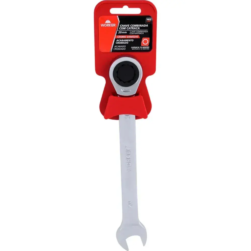 Chave combinada com catraca cromo vanádio 20MM Worker — fotografia 12