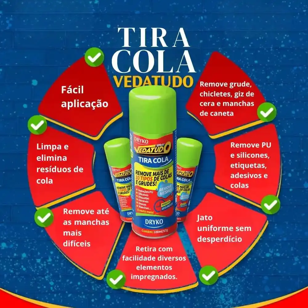 Tira cola em spray removedor vedatudo 100 ML Dryko — fotografia 5