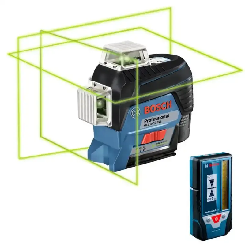 Nível à laser de linhas GLL 3-80 CG linha verde com receptor LR 7 Bosch