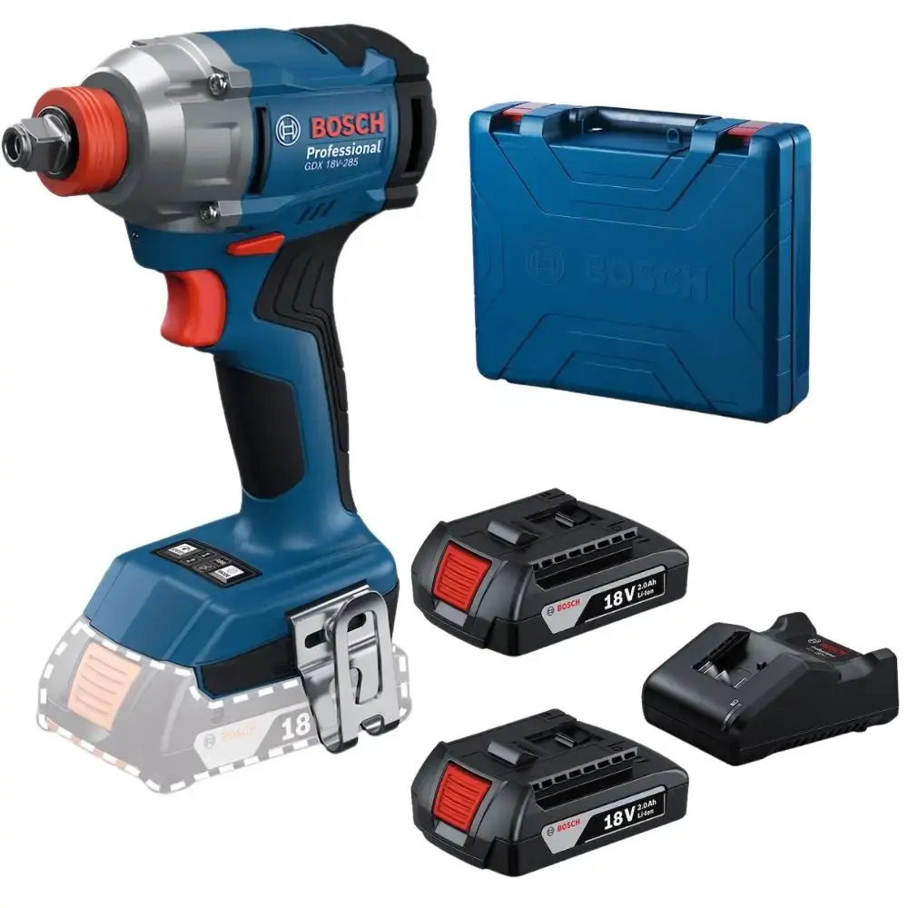 Chave de impacto 18V 1/2 POL 285 nm GDX 18V-285 com 2 baterias e maleta Bosch
