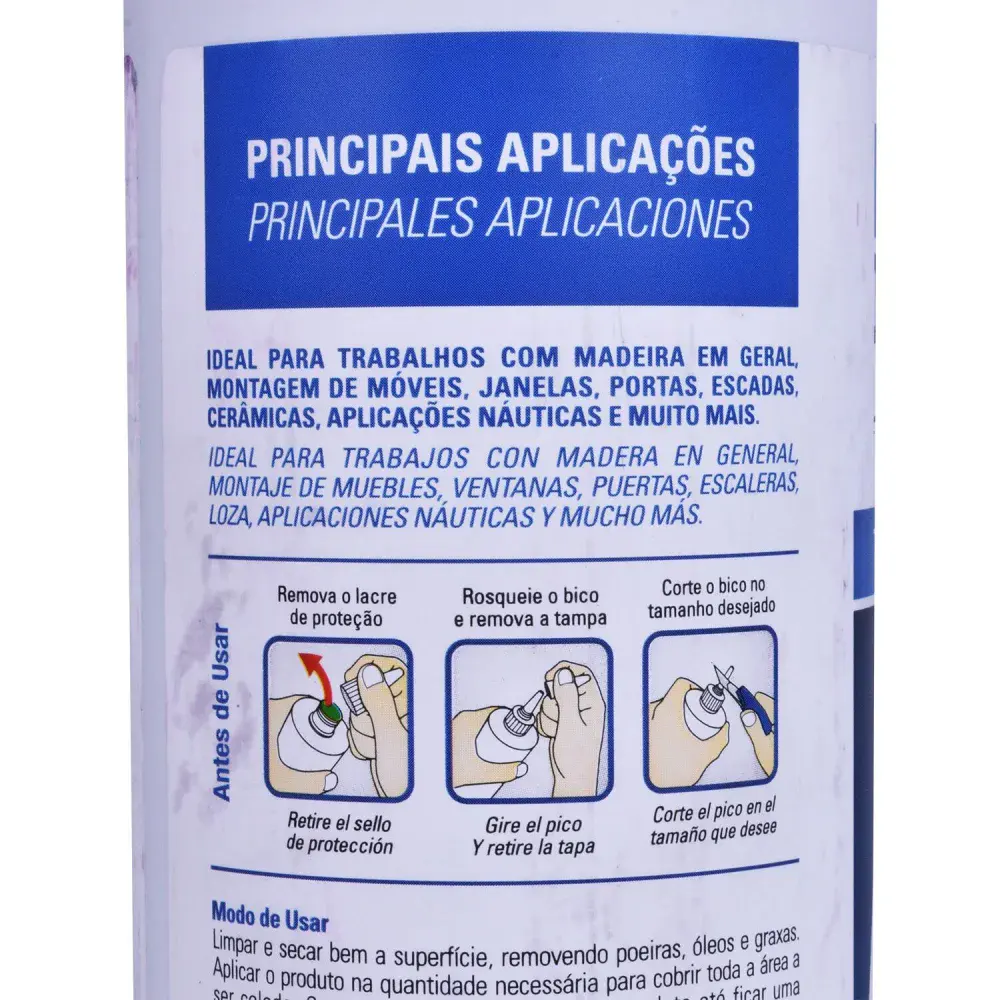Adesivo para colagem de madeira pur 500GR Tekbond — fotografia 5