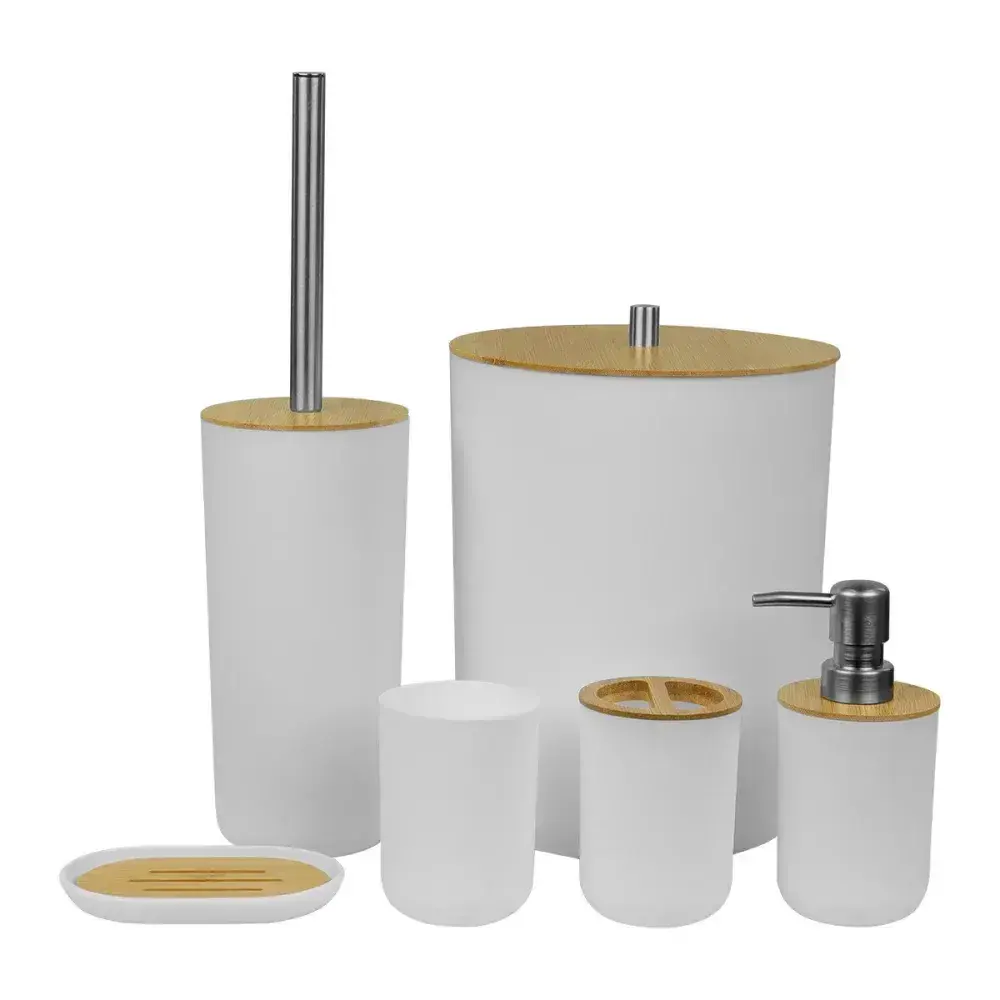 Kit acessórios para banheiro 6 peç branca Kala — fotografia 10