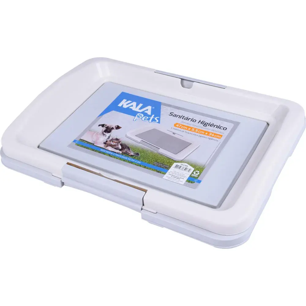 Sanitário canino para tapetes higiênicos branco 34X47CM Kala — fotografia 3