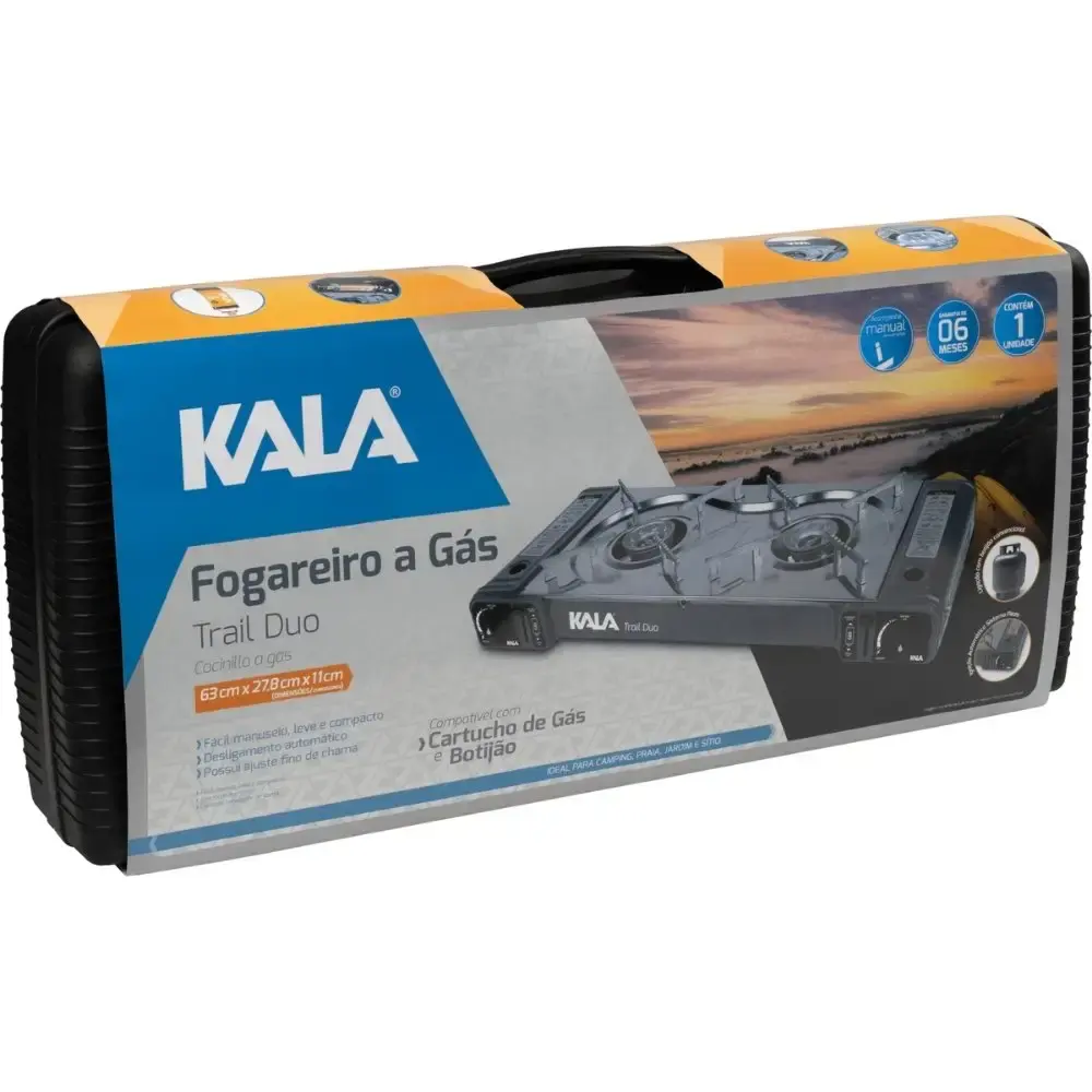 Fogareiro Portátil a Gás 2.3 kW Duas Bocas Acendimento Automático Trail Duo KALA — fotografia 8