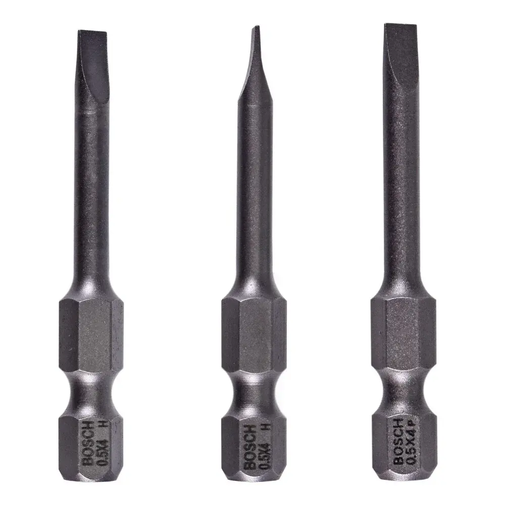 Kit ponta bits fenda sext. 1/4" extra hard 0,5X4,0MM Bosch 3 pçs — fotografia 3