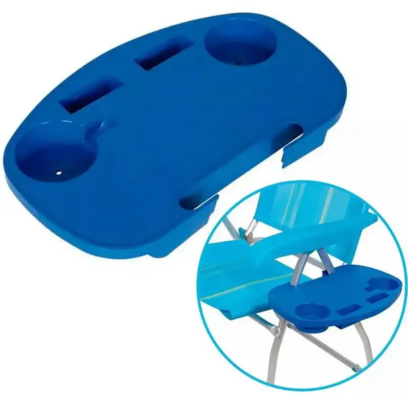 Mesa portátil em polipropileno para cadeiras de praia azul Mor — fotografia de referência