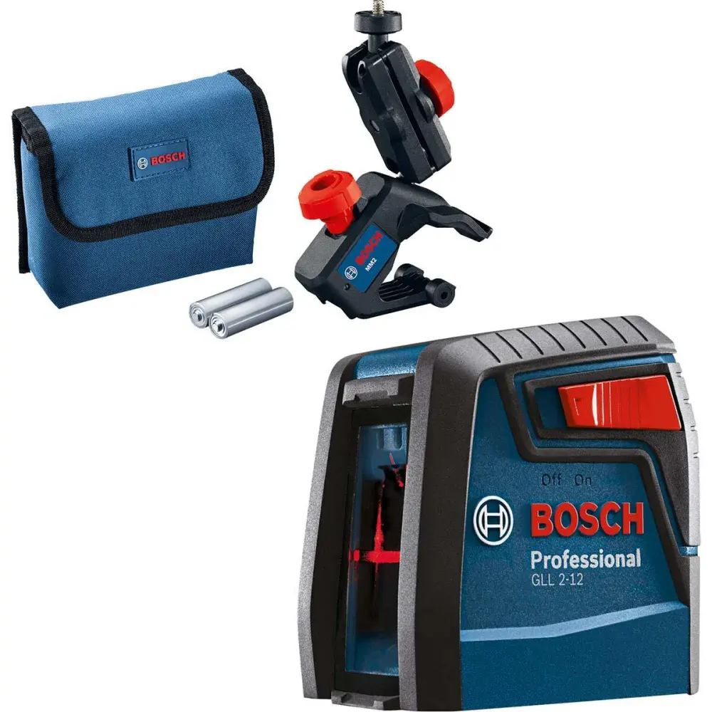 Nível a laser gll 2-12 1/4 12M vermelho com suporte Bosch