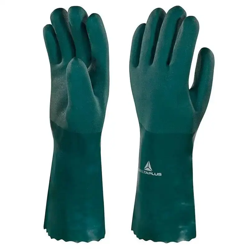 Luva de PVC com palma aspera 35 CM tamanho 9 PVCGRIP35VE09 delta plus — fotografia de referência