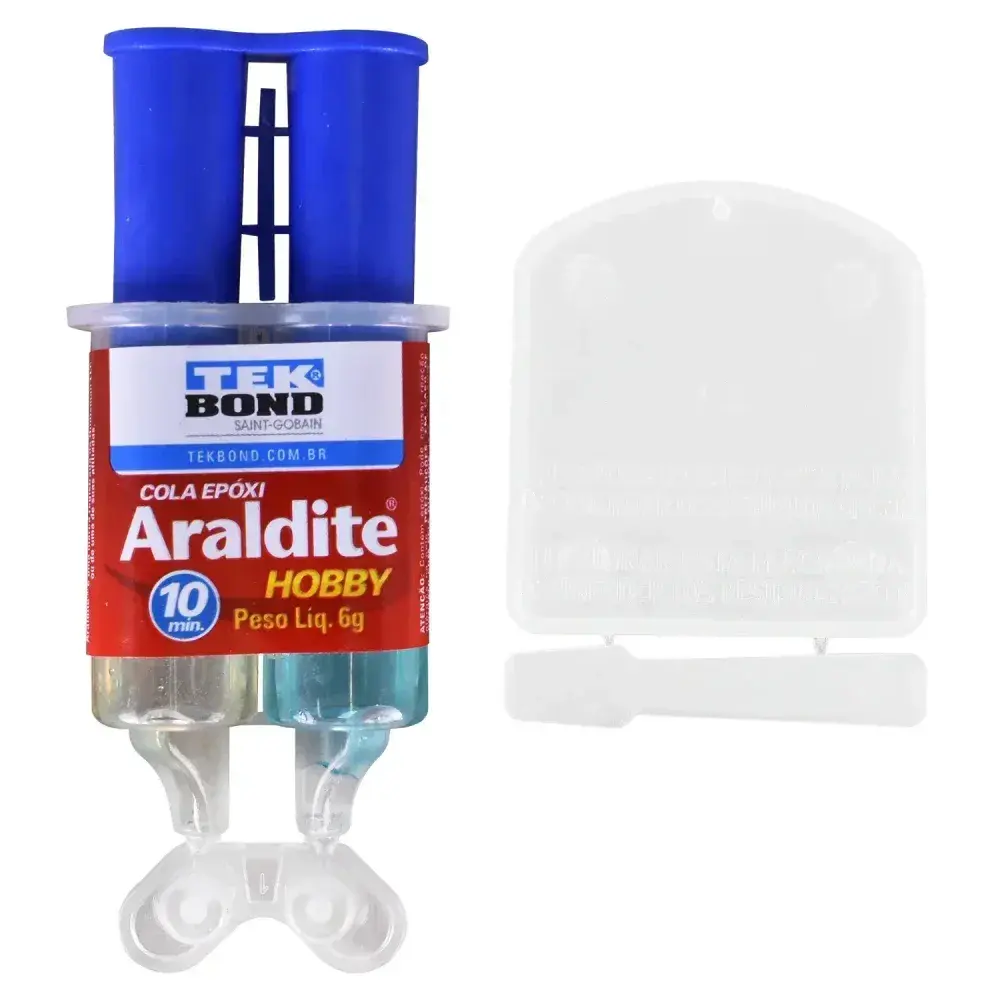 Adesivo hobby Araldite com seringa blister 6G tekbond — fotografia 6
