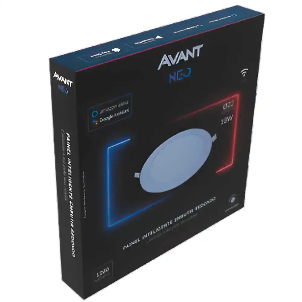 Painel led plafon inteligente wi fi de embutir 6500K luz branca bivolt Avant — fotografia 2