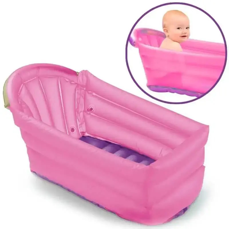 Banheira inflável para bebê bath buddy rosa multikids baby BB206 Multilaser