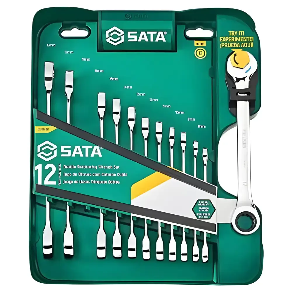 Jogo de Chave Combinada com Catraca Speedy 8 a 19 mm com 12 Pc SATA — fotografia de referência