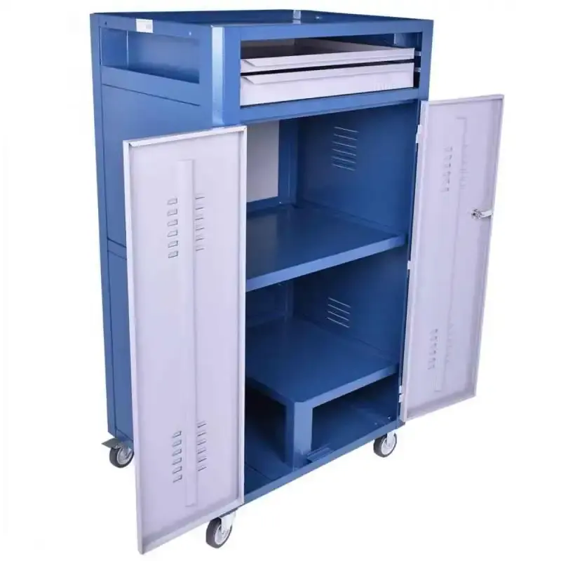 Rack para computador fechado com 2 gavetas R-4 azul Fercar — fotografia 6