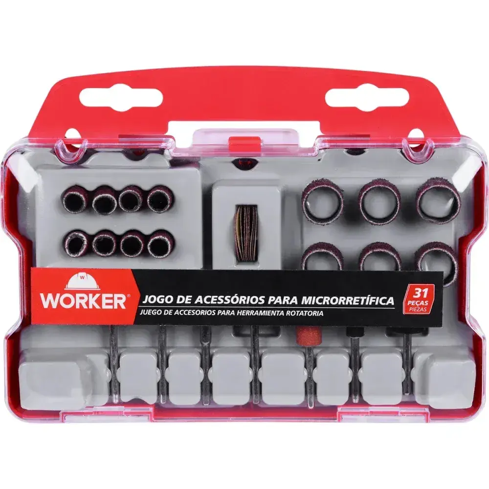 Jogo de acessórios para micro retífica 31 peç Worker — fotografia 3