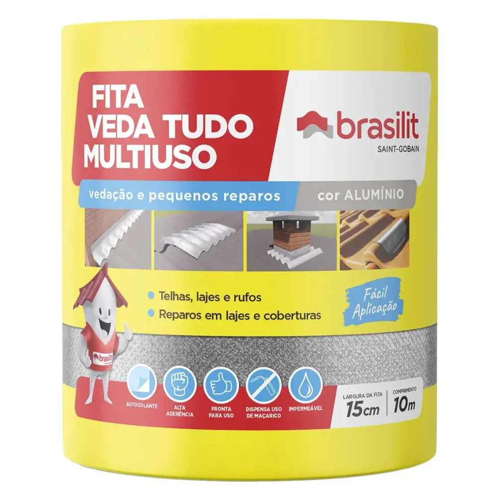 Manta autoadesiva impermeabilizante 15CM x 10M Brasilit — fotografia 3