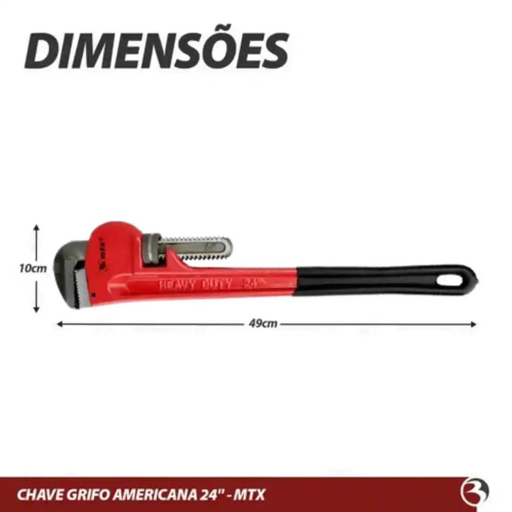 Chave grifo 24 POL heavy duty industrial MTX — fotografia 6