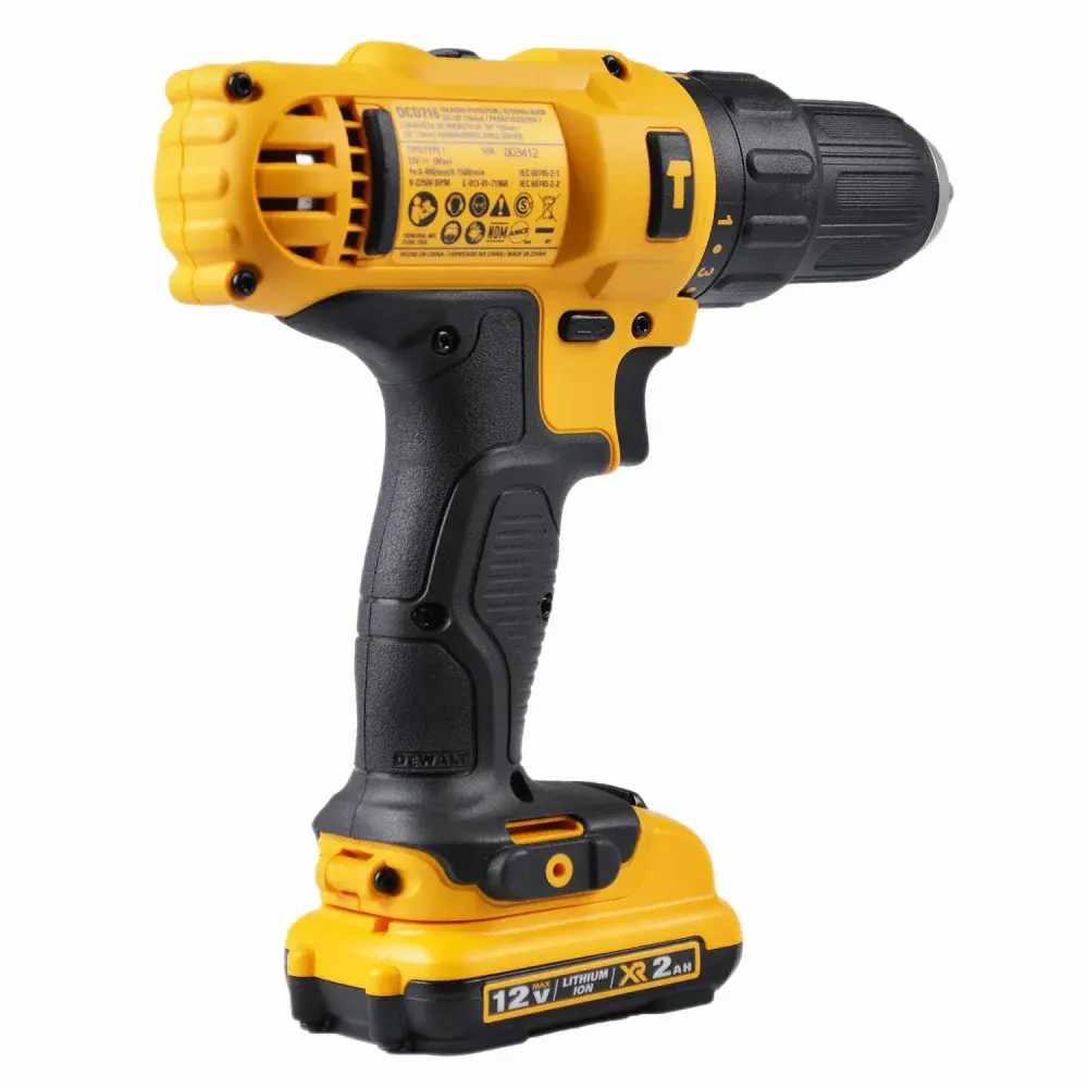 Parafusadeira furadeira impacto bateria 3/8” 12V bivolt Dewalt — fotografia 3