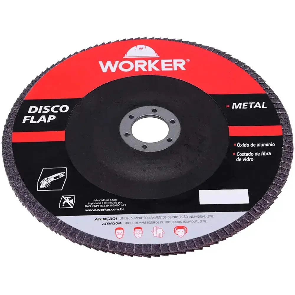 Disco flap reto G120 115MM x 22,23MM metal Worker — fotografia 3