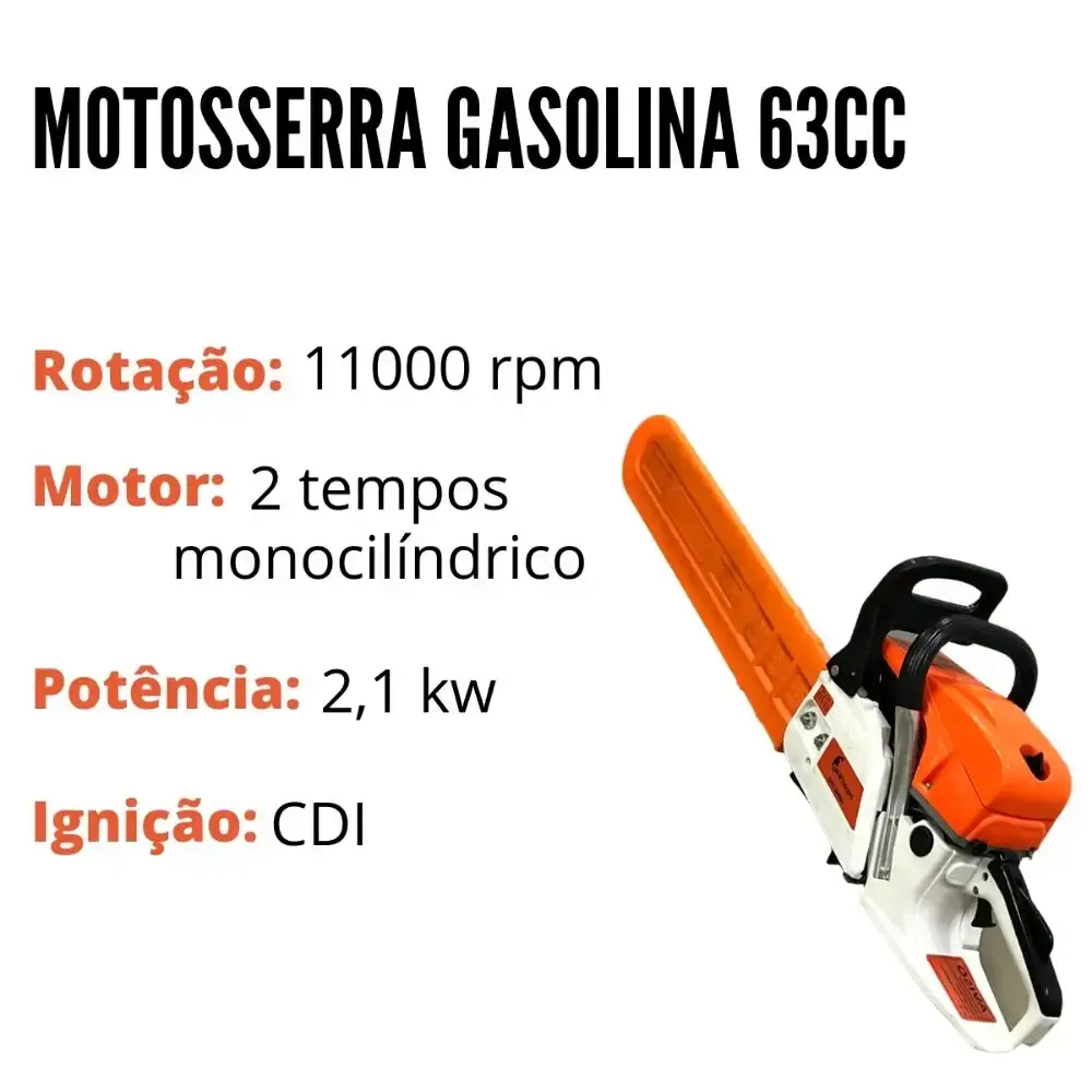 Motosserra a gasolina 63CC sabre 20POL IWMSG2T63 ImportWay — fotografia 8