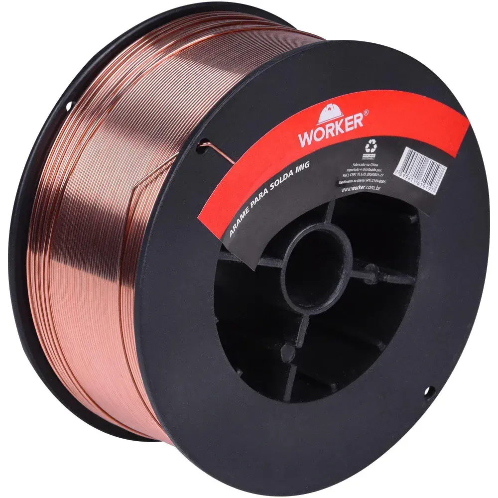 Arame de solda mig 0,8MM 1KG usado com gás Worker