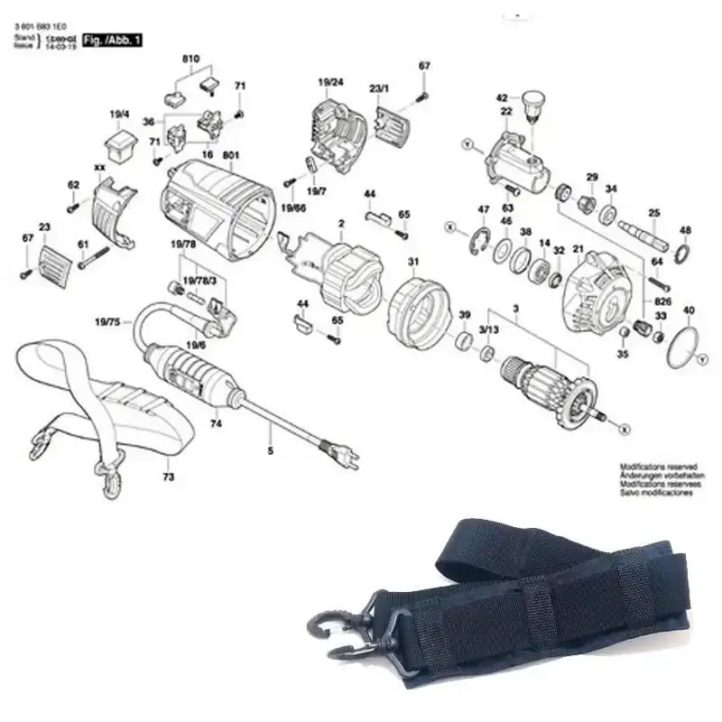Alça de transporte para vibrador de concreto GVC 22 EX F000600381 Bosch — fotografia 3