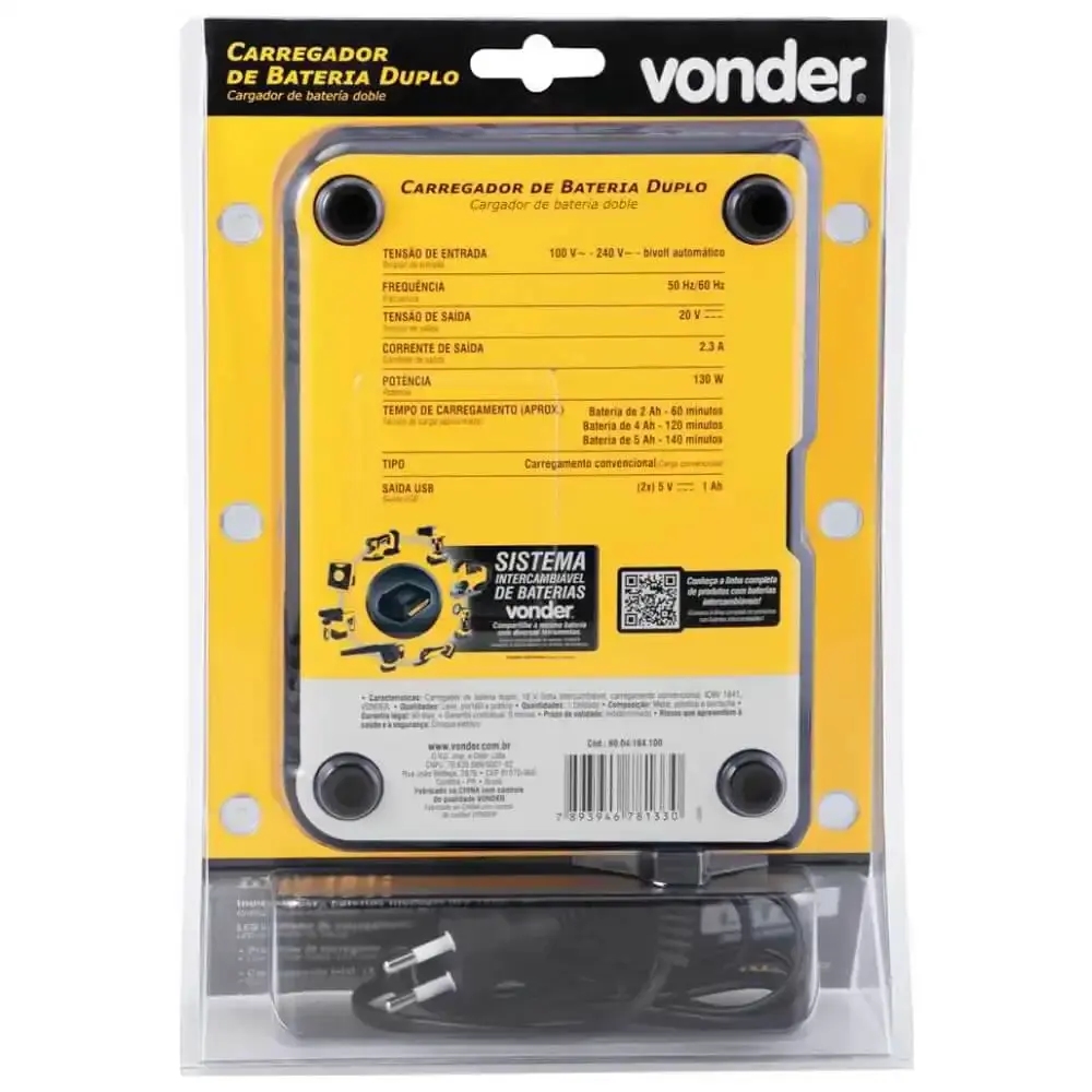 Carregador de bateria duplo 18V ICBV1841 bivolt Vonder — fotografia 7