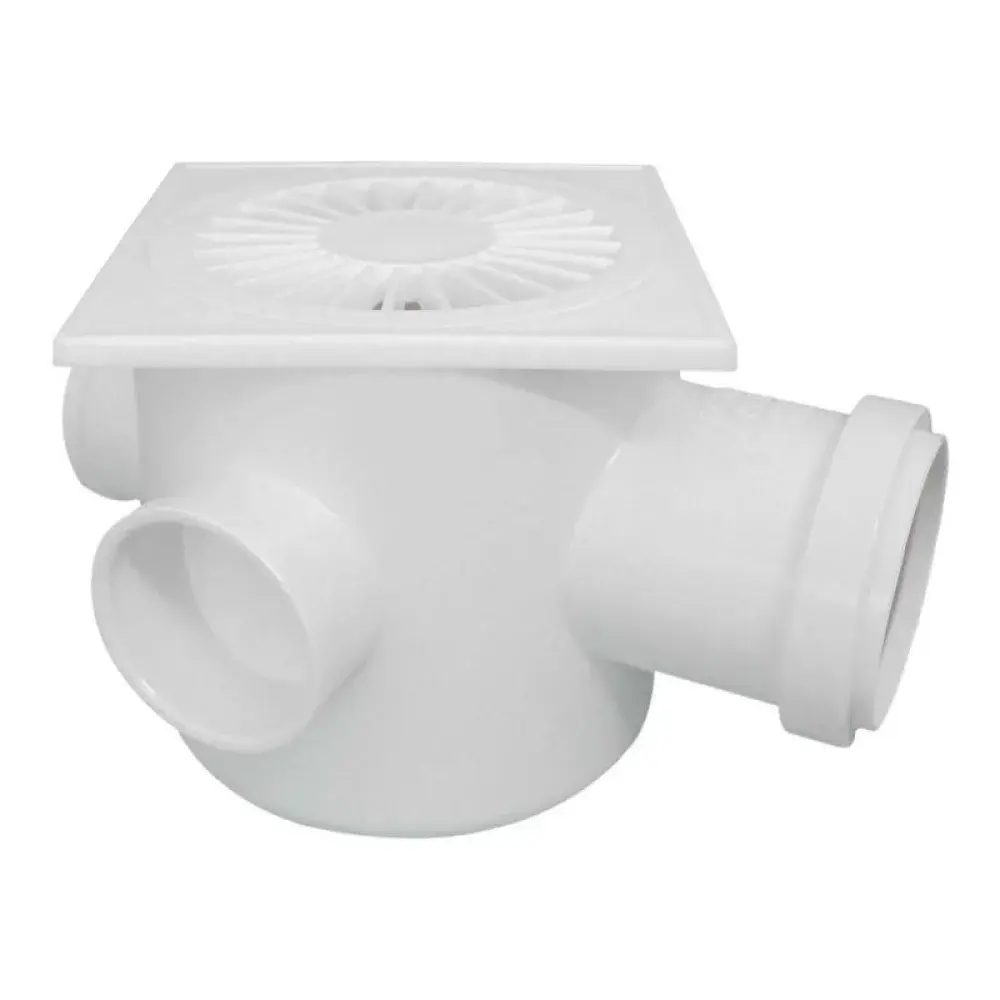 Caixa sifonada quadrada 100MM branca Plastilit — fotografia de referência