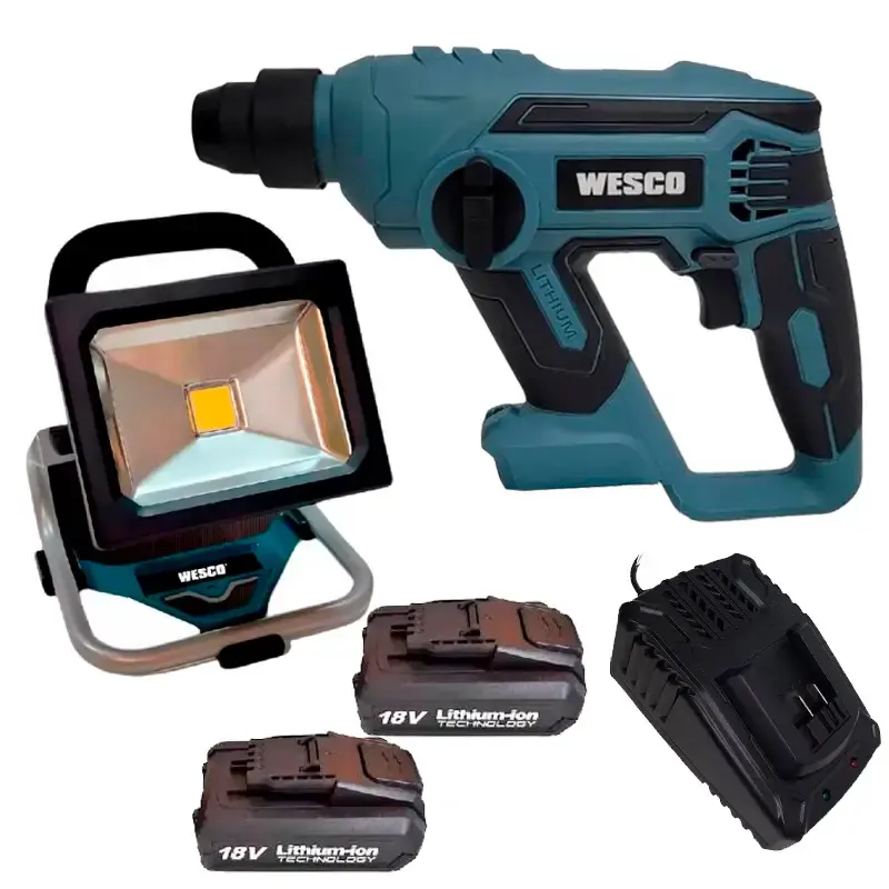Martele plus 18V 1,58KG com 2 baterias carregador e refletor LED 18V WS2943.9 Wesco Bivolt — fotografia de referência