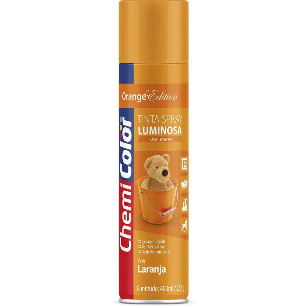 Tinta spray cores luminosas 400ML/250G laranja Chemicolor — fotografia de referência