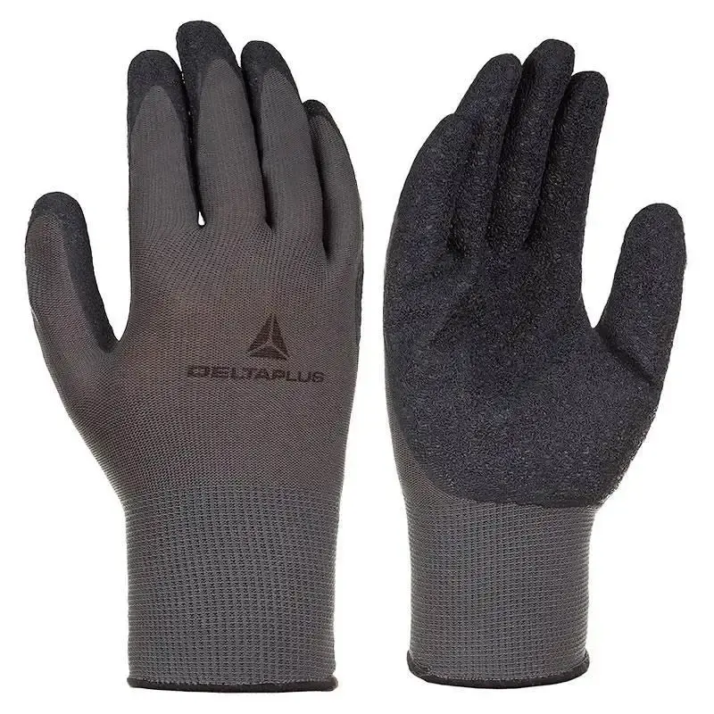 Luva de poliéster banhada à latex com palma corrugada VE630 g 250 MM VE630GR09 delta plus — fotografia de referência