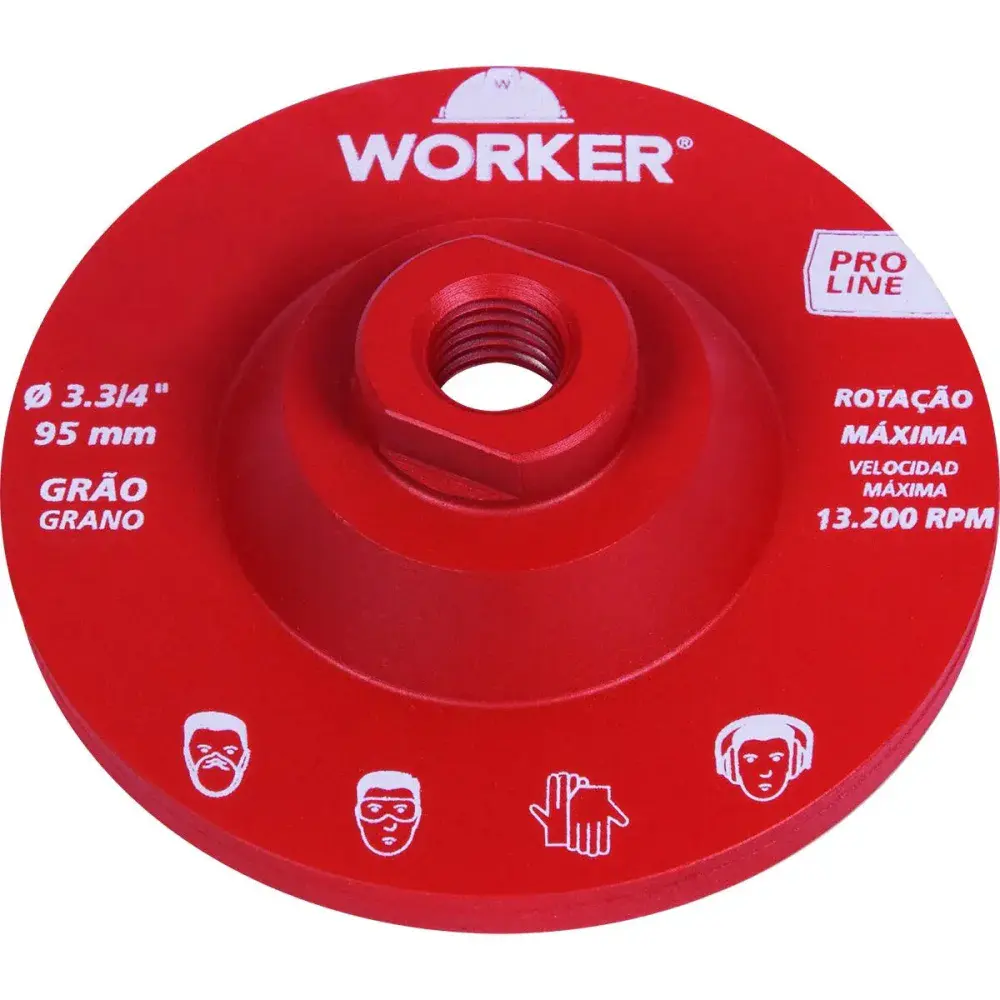 Rebolo diamantado liso 13.200RPM M14 95MM grão 80 Worker — fotografia 8