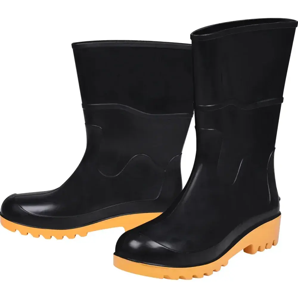 Bota pvc preta/amarela cano médio sem forro N°42 Worker — fotografia 5