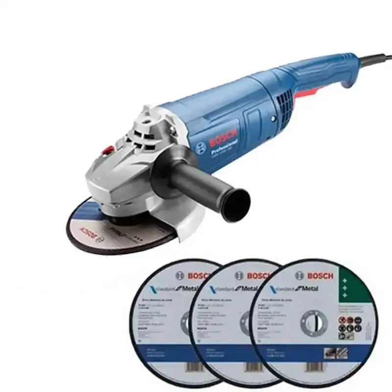 Esmerilhadeira angular 7 POL 2200W 18F1 GWS 2200-180 + kit 3 discos Bosch 110 V — fotografia de referência