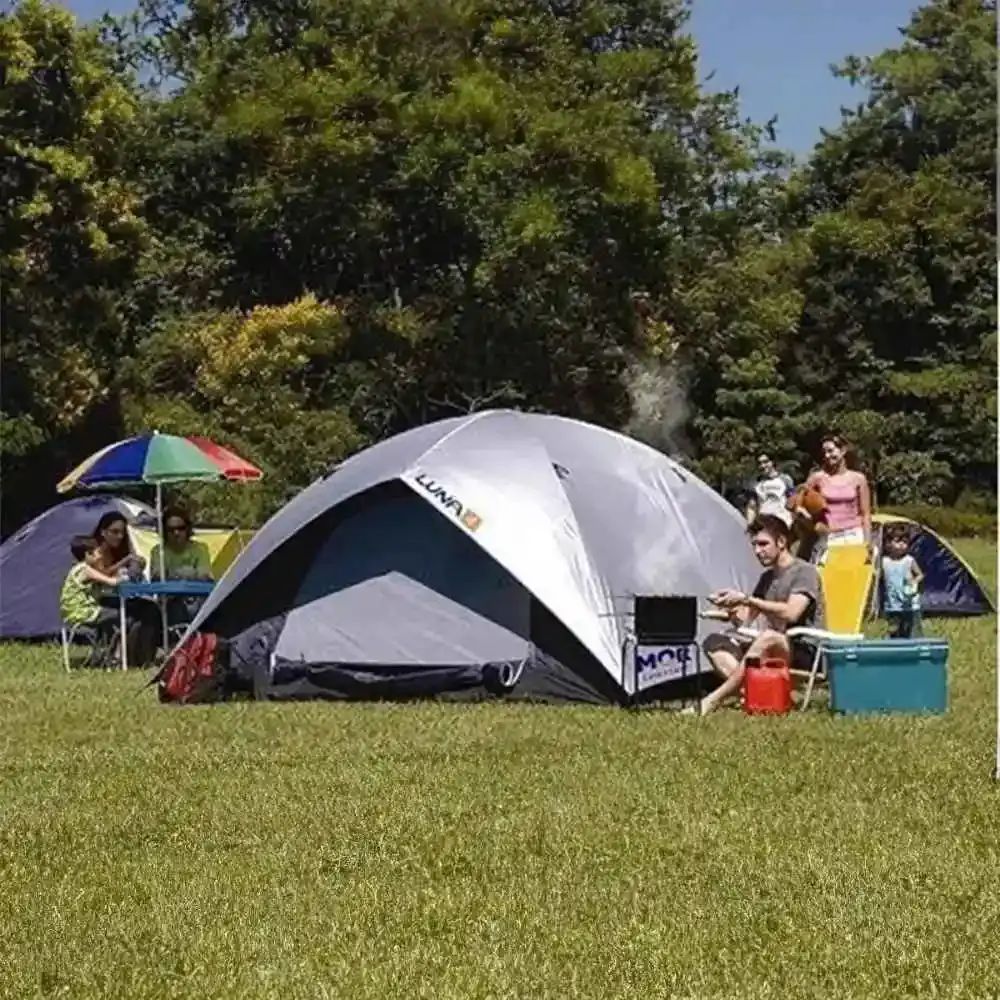 Barraca para camping com proteção 6 pessoas luna e colchão inflável casal kala Mor — fotografia 6