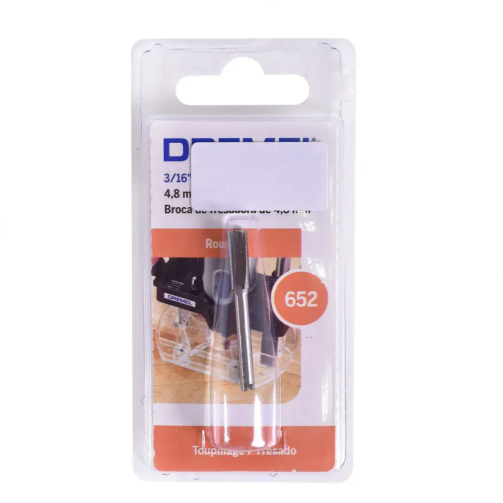 Fresa cilíndrica 4,8 mm de aço rápido 652 Dremel — fotografia 5