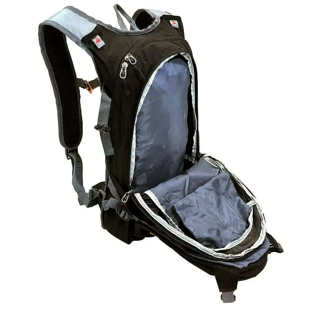 Mochila daypack 20L uso diário naomi preto vermelho Nautika — fotografia 3